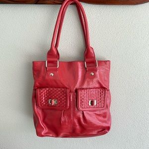 Elliott Lucca Embossed Leather Shoulder Bag